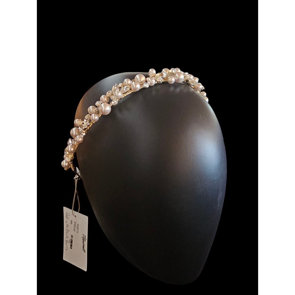 Large Gold/Pearl/Crystal Tiara/Headband - Marionat - NWT